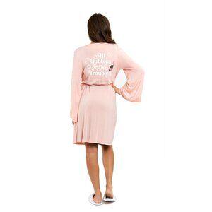 Los Angeles Trading Company Pink Lounge Robe All Bubbles‎ & No Troubles Print